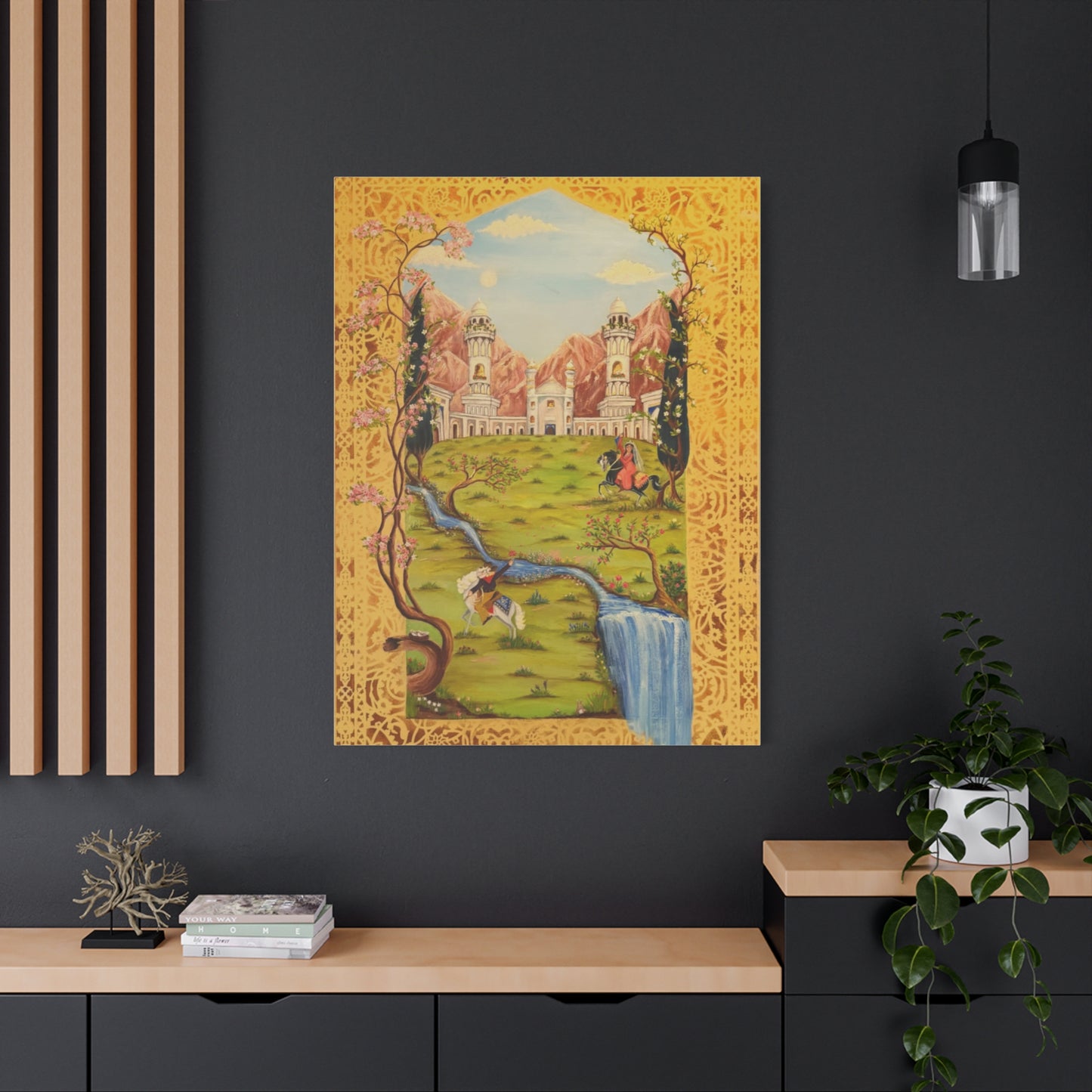 Princess meets Cowboy Illustration Canvas