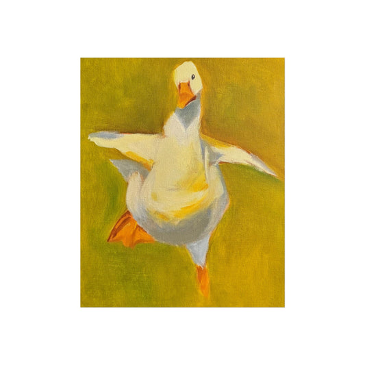 Fine Art Poster — Playful Dancing Goose Painting Print