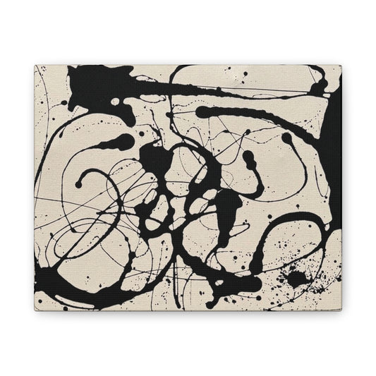 Abstract Black Ink Splash Canvas Print — Modern Drip Art