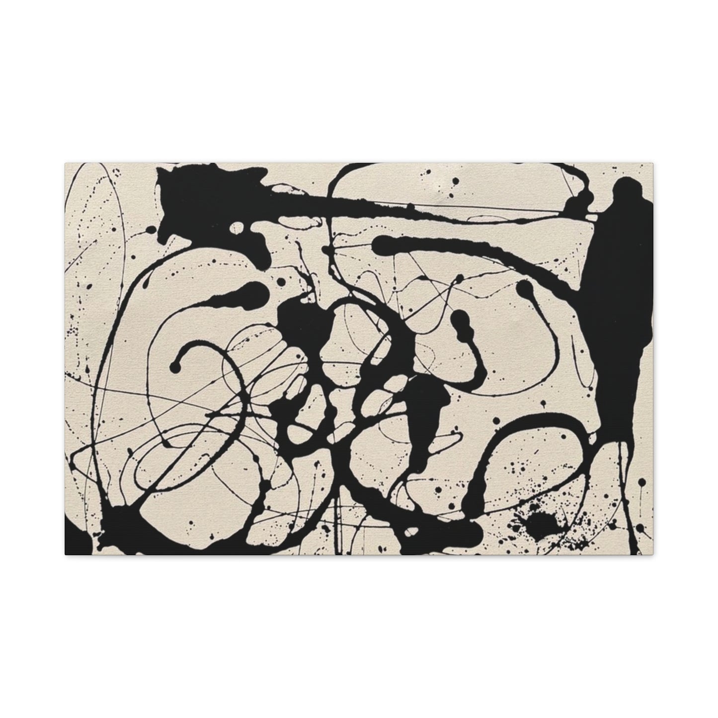 Abstract Black Ink Splash Canvas Print — Modern Drip Art