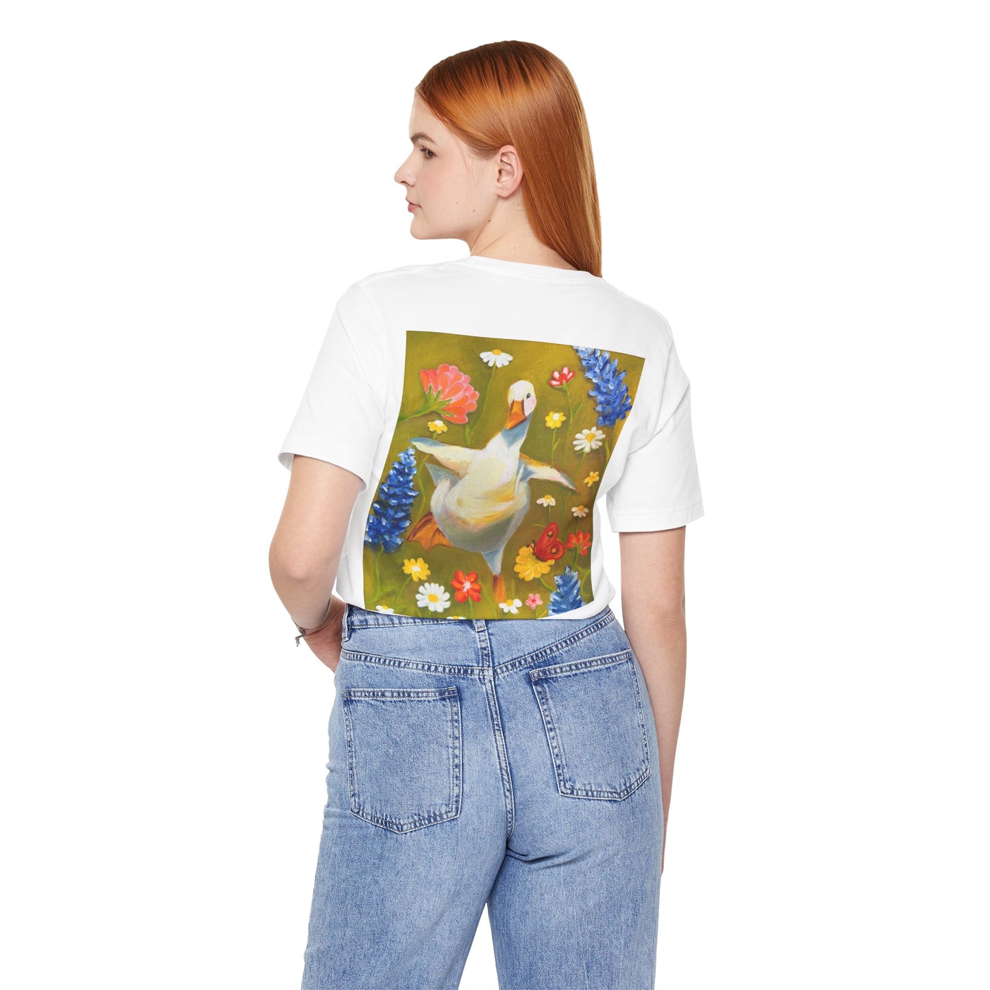 Dancing Duck Floral Tee — Whimsical Vintage-Style Goose T-Shirt