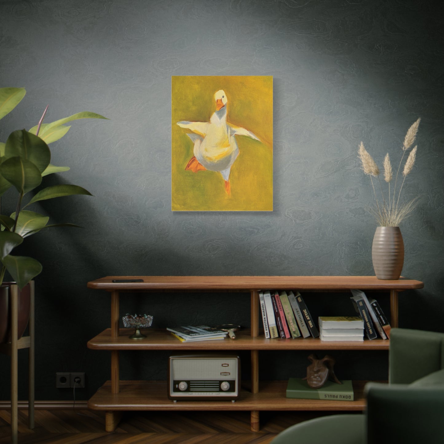 Whimsical Dancing Goose Matte Canvas Wall Art