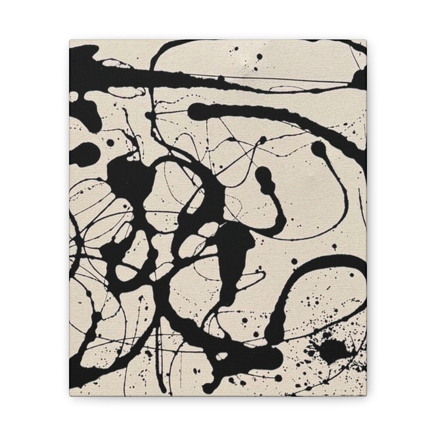 Abstract Black Ink Splash Canvas Print — Modern Drip Art