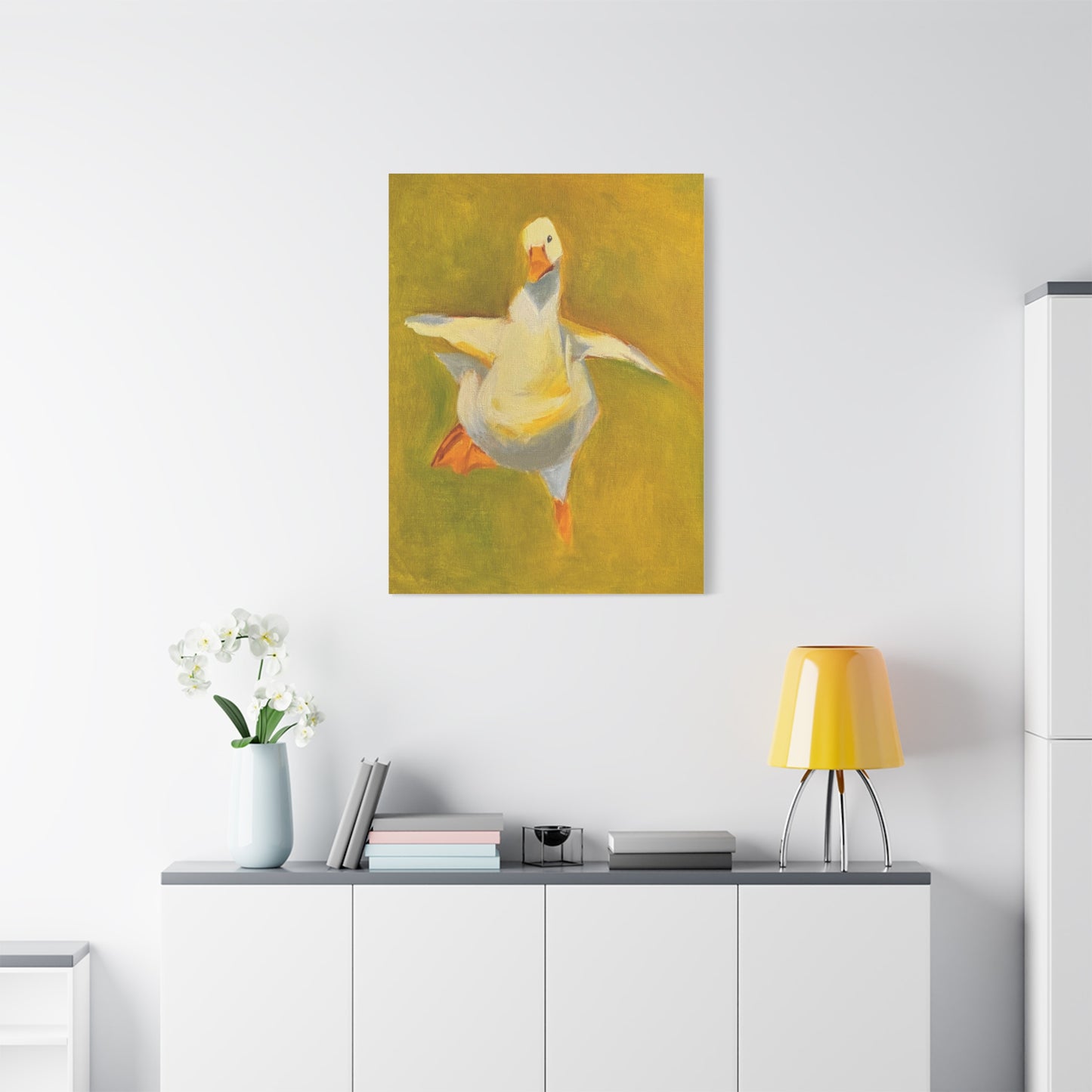 Whimsical Dancing Goose Matte Canvas Wall Art