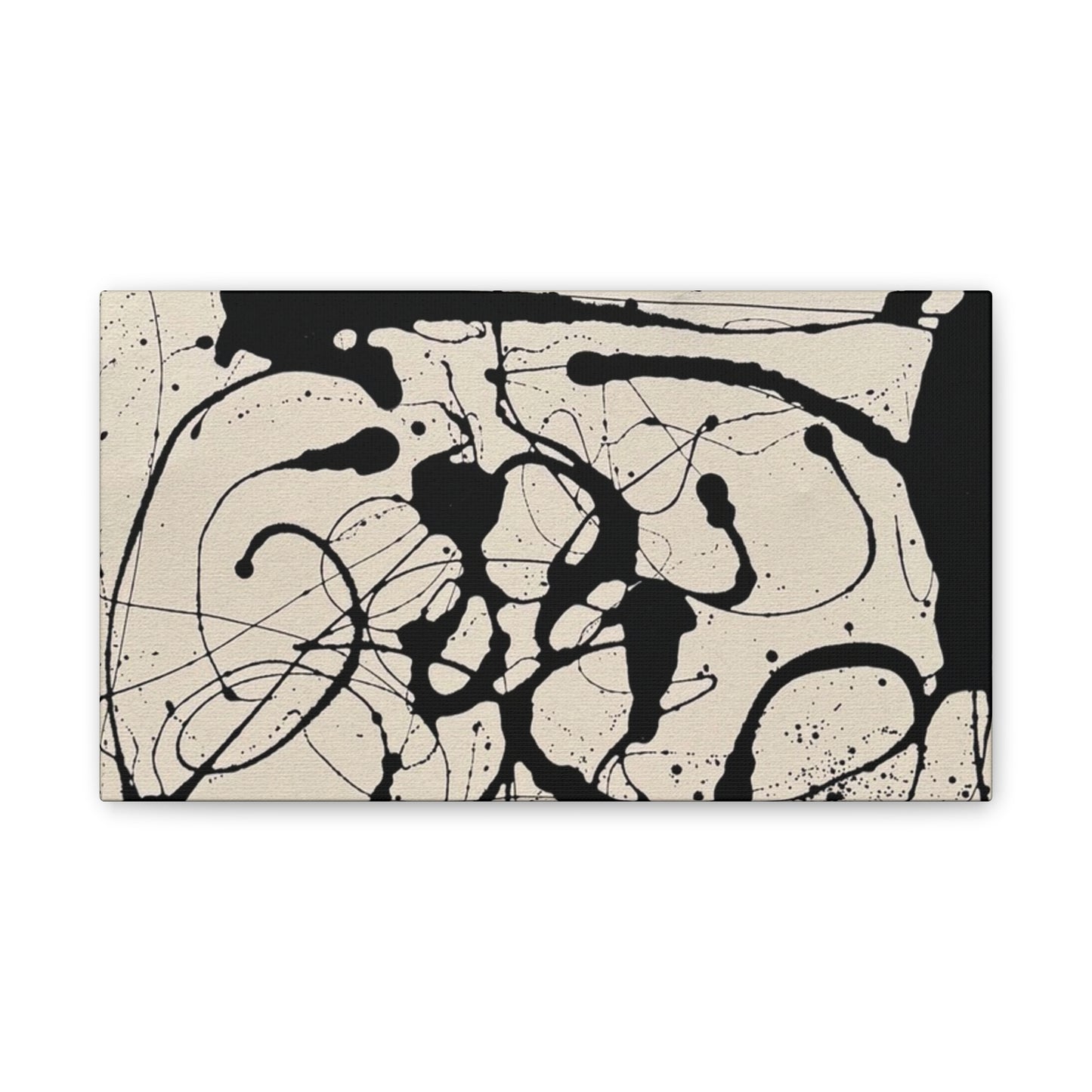Abstract Black Ink Splash Canvas Print — Modern Drip Art