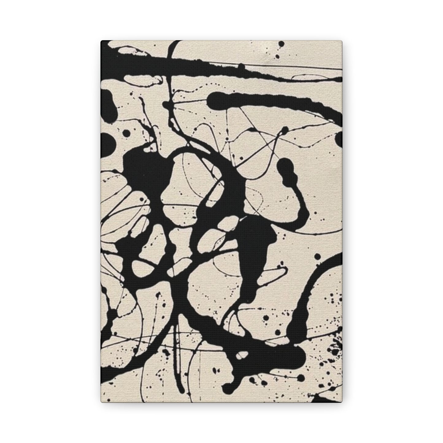 Abstract Black Ink Splash Canvas Print — Modern Drip Art