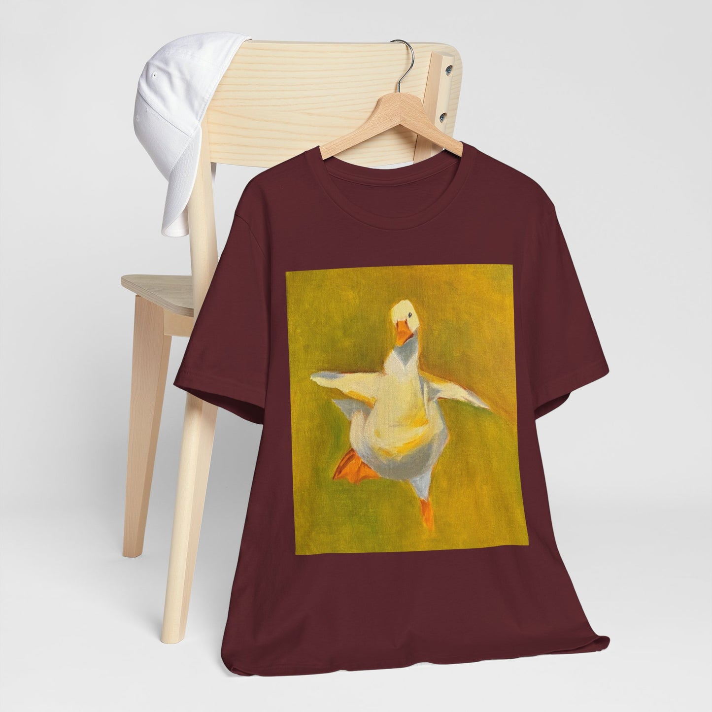 Dancing Duck Floral Tee — Whimsical Vintage-Style Goose T-Shirt