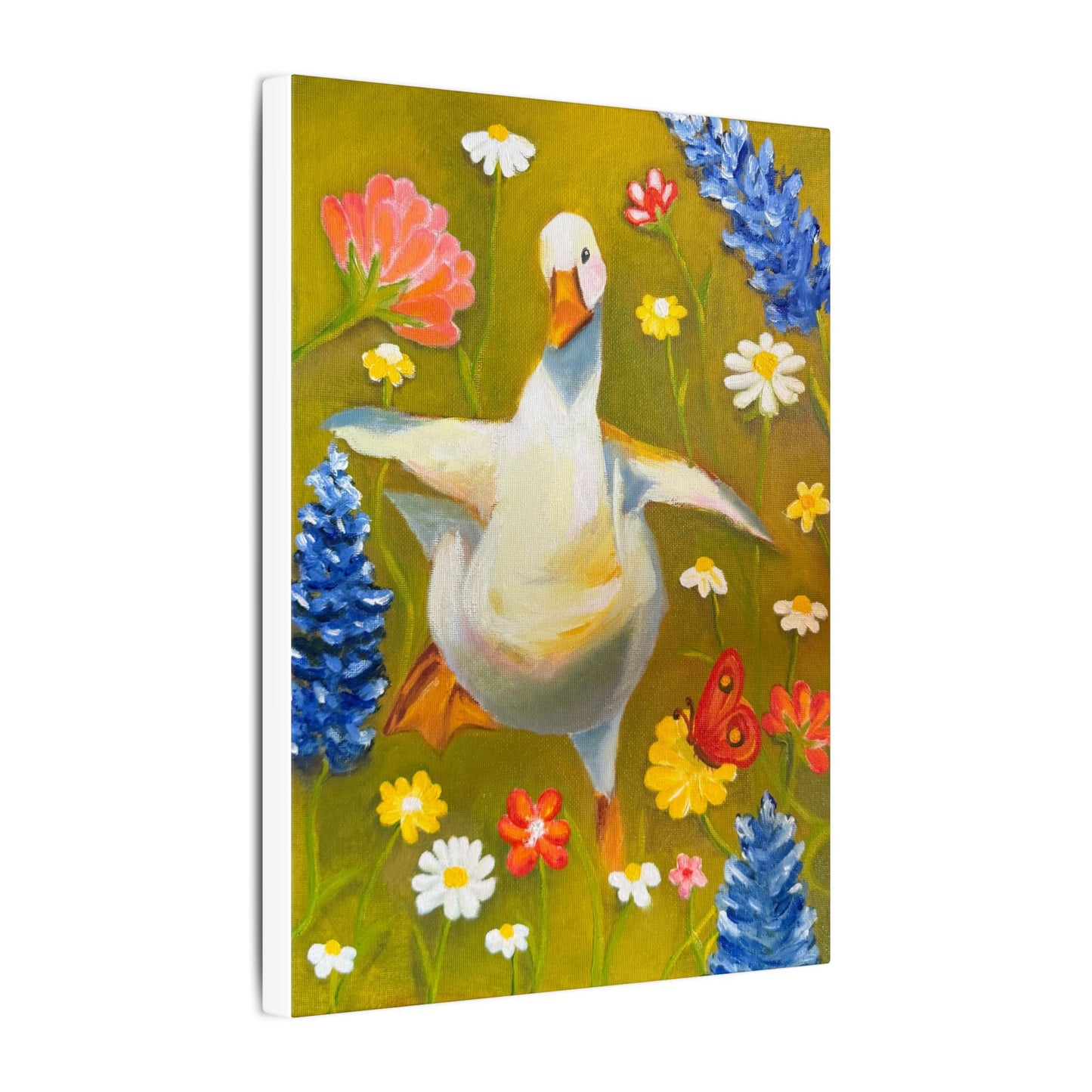 Original Whimsical Dancing Duck Painting