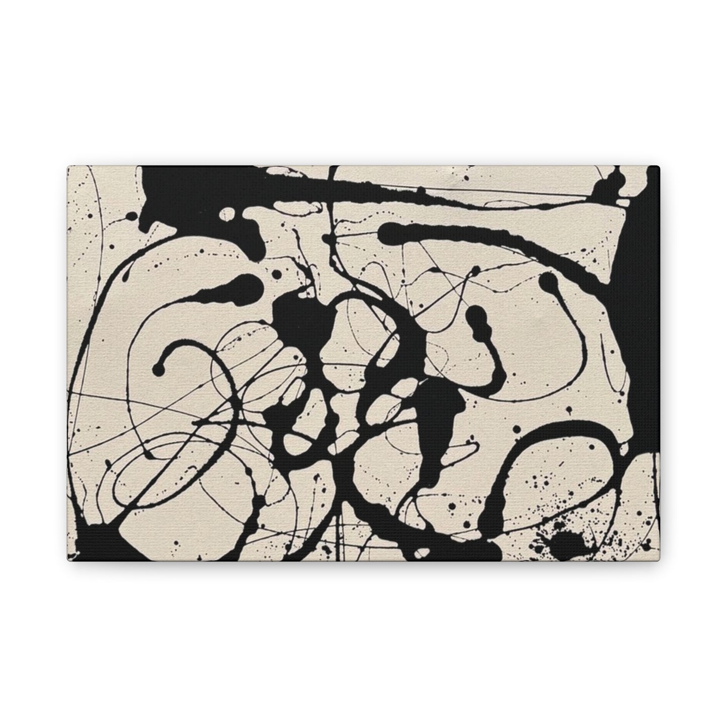 Abstract Black Ink Splash Canvas Print — Modern Drip Art