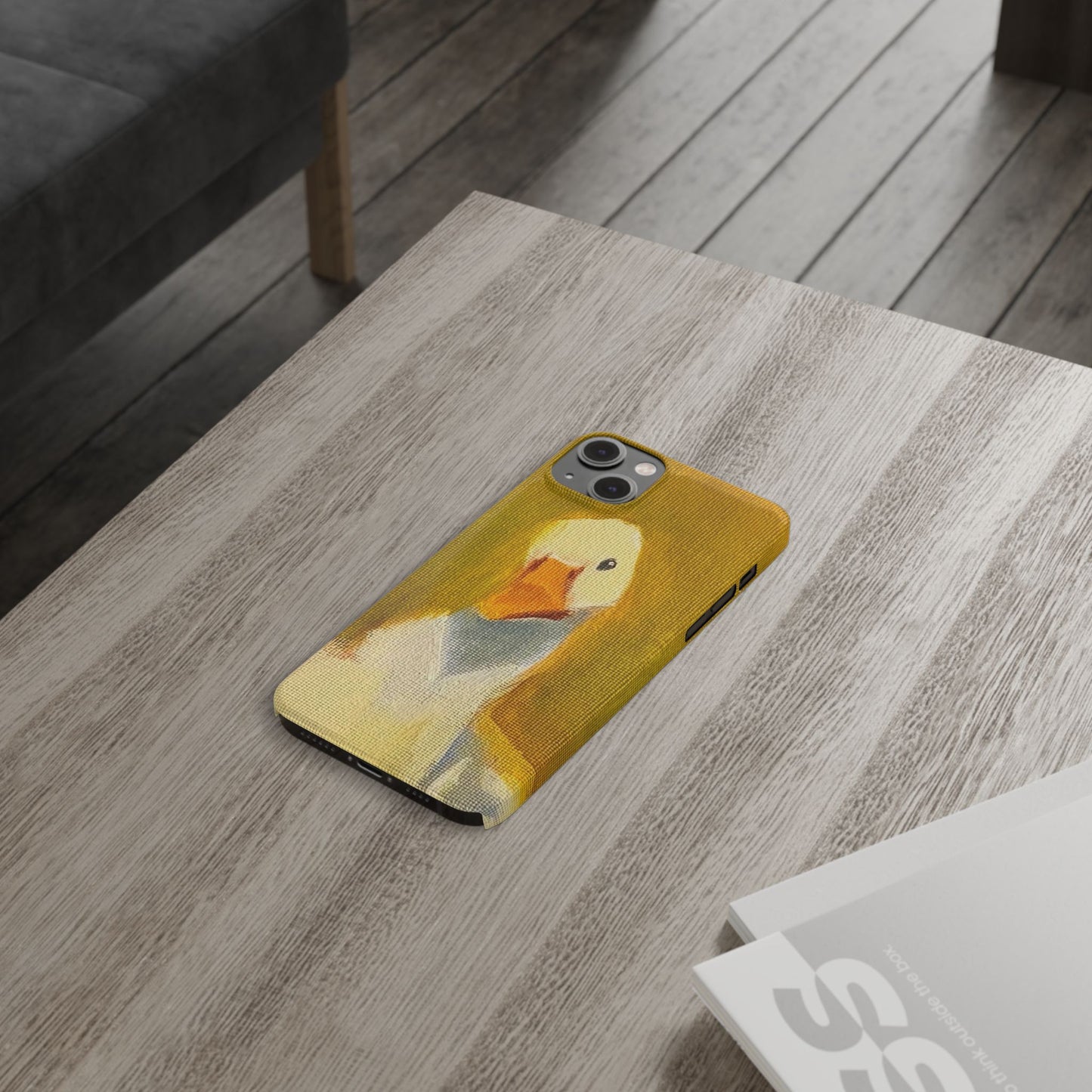 Cute Duck Illustration Slim Phone Case — Whimsical Farm Animal iPhone Cover