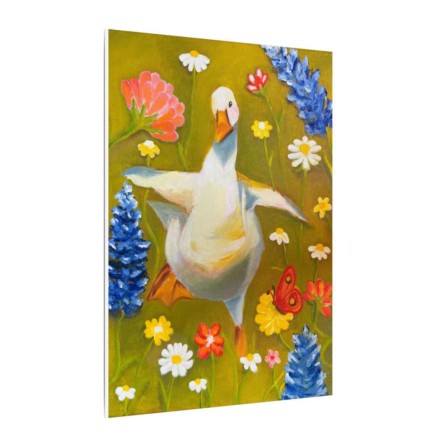 Dancing Duck Floral Canvas Wall Art — Whimsical Decor