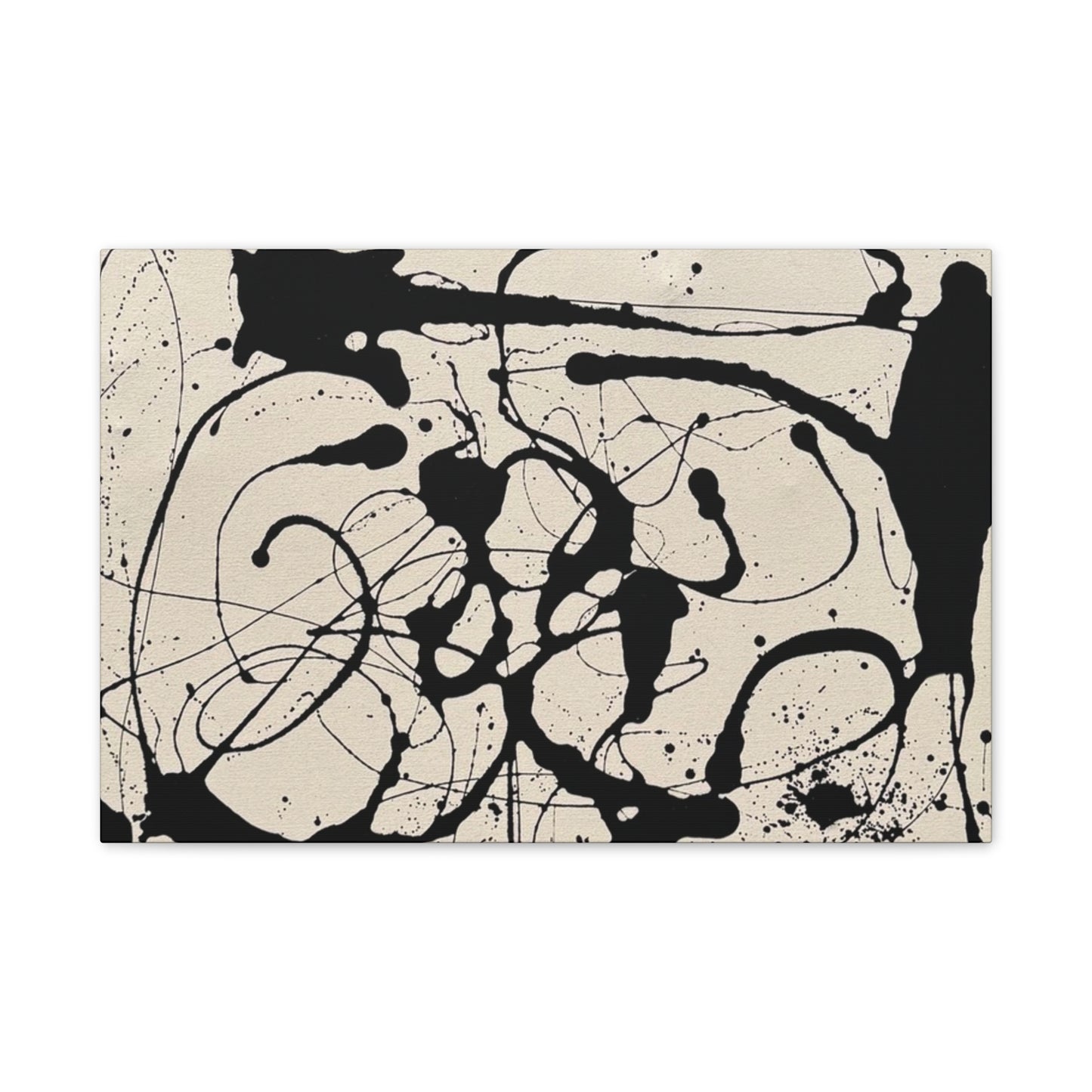 Abstract Black Ink Splash Canvas Print — Modern Drip Art