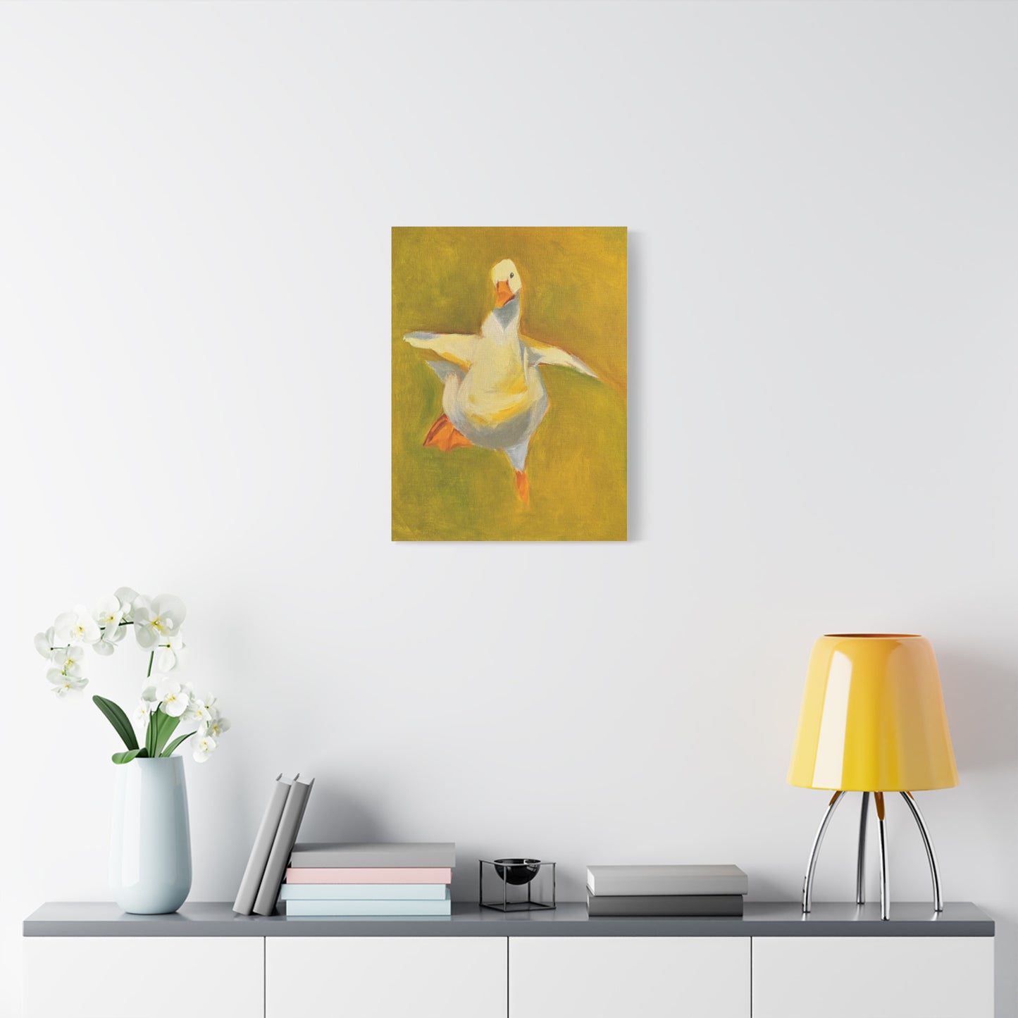 Whimsical Dancing Goose Matte Canvas Wall Art