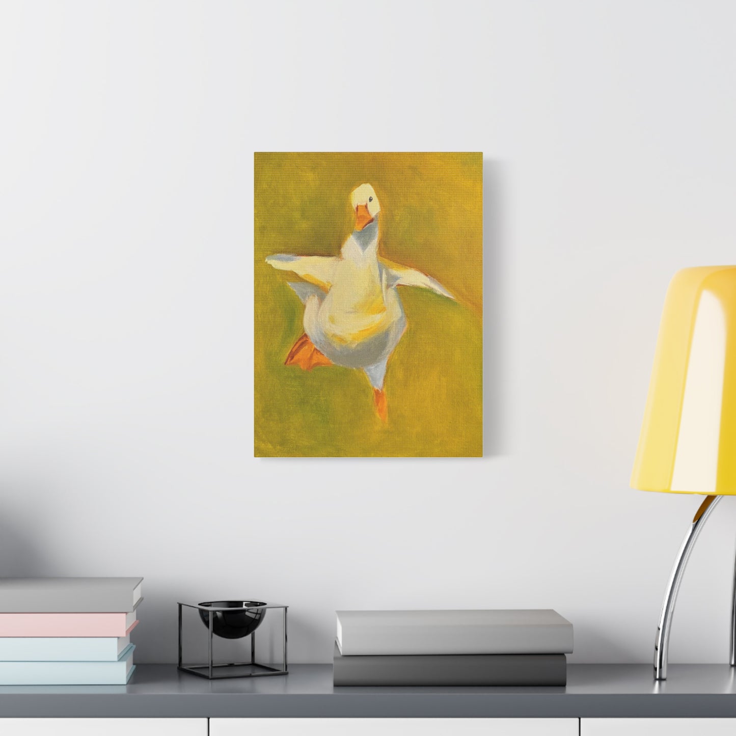 Whimsical Dancing Goose Matte Canvas Wall Art