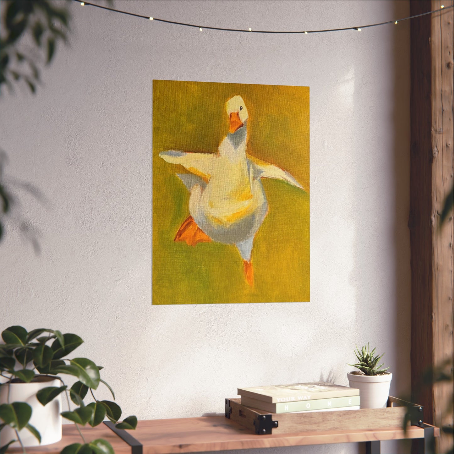 Fine Art Poster — Playful Dancing Goose Painting Print