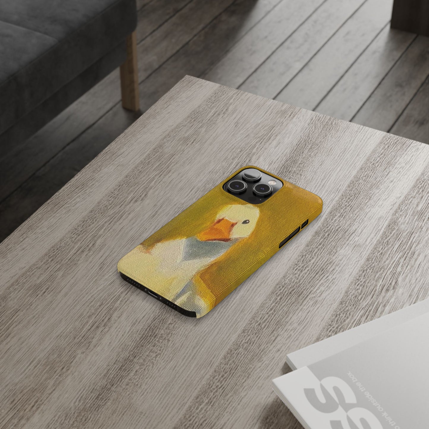 Cute Duck Illustration Slim Phone Case — Whimsical Farm Animal iPhone Cover