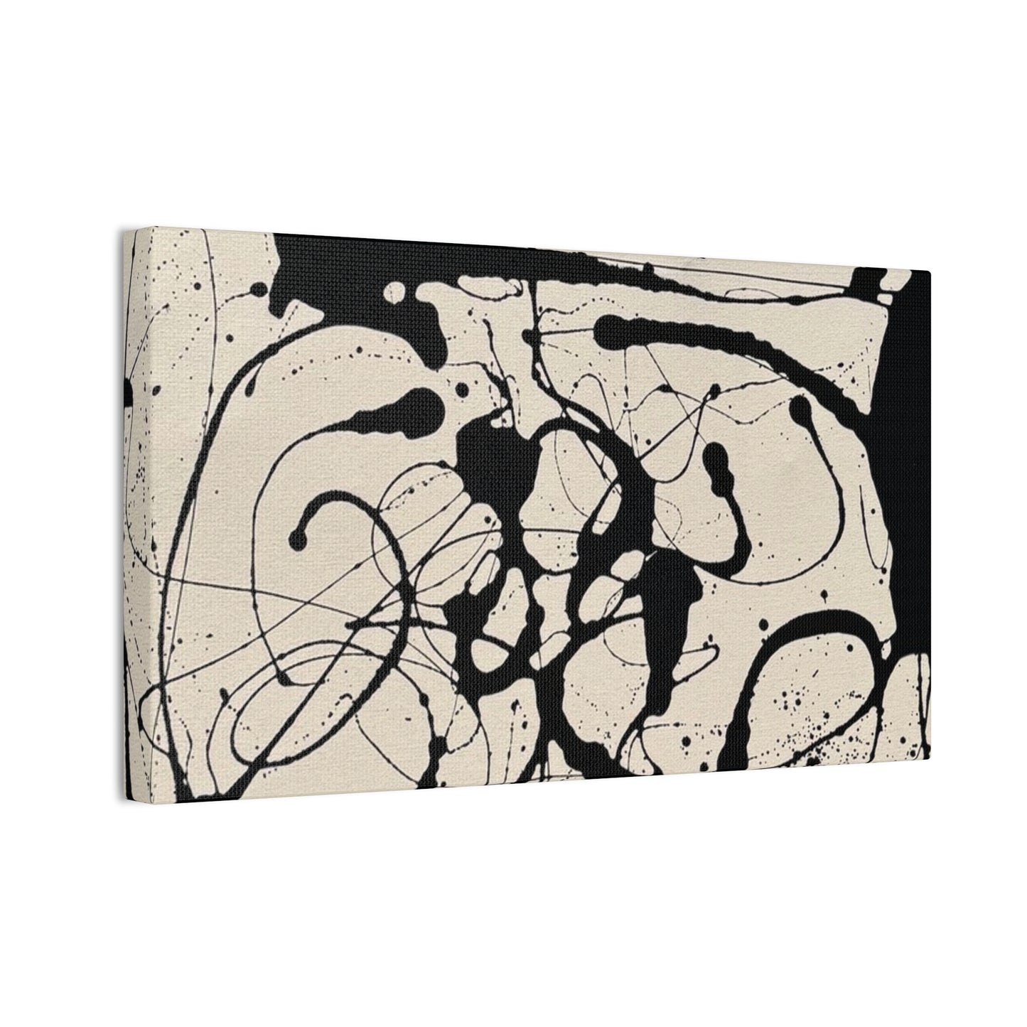 Abstract Black Ink Splash Canvas Print — Modern Drip Art