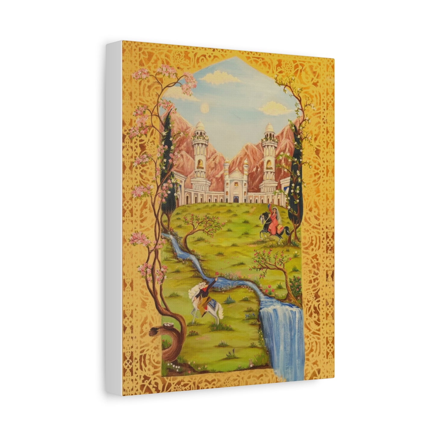 Princess meets Cowboy Illustration Canvas