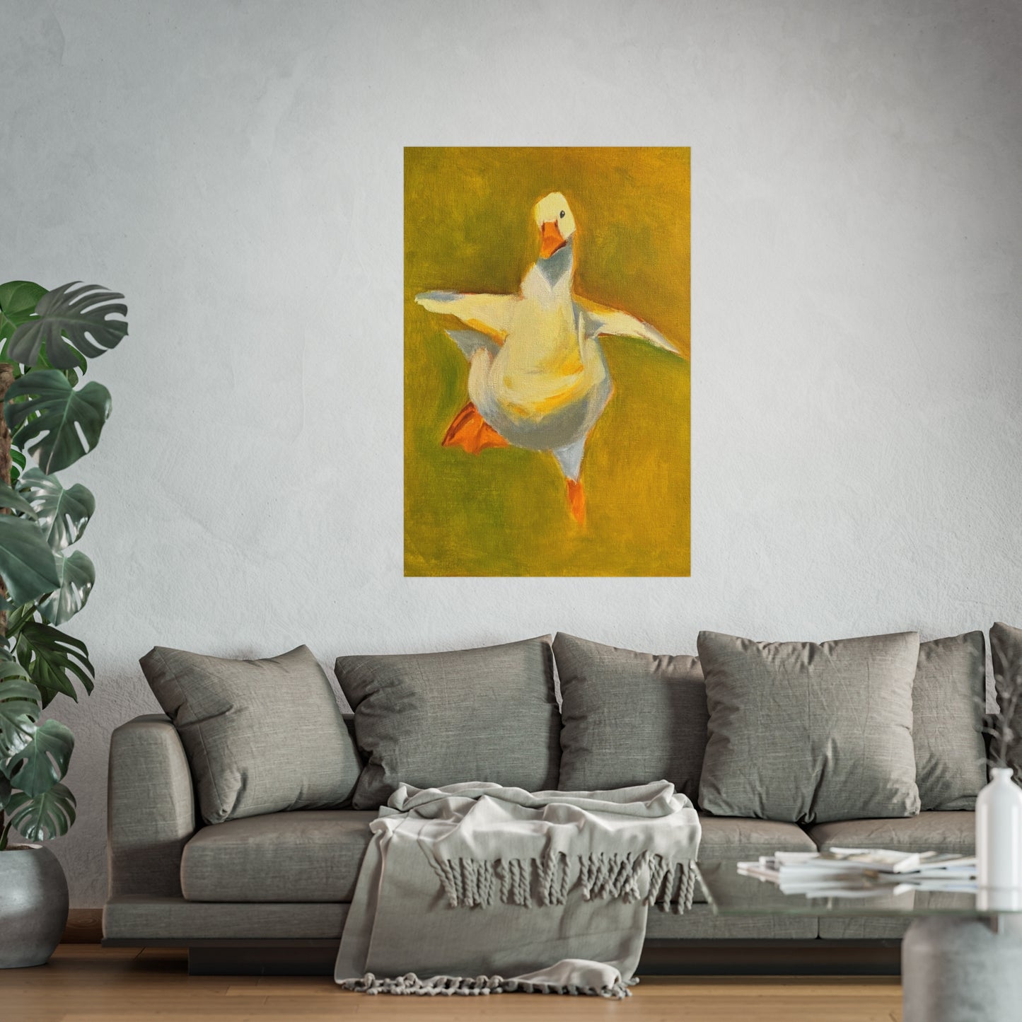 Fine Art Poster — Playful Dancing Goose Painting Print
