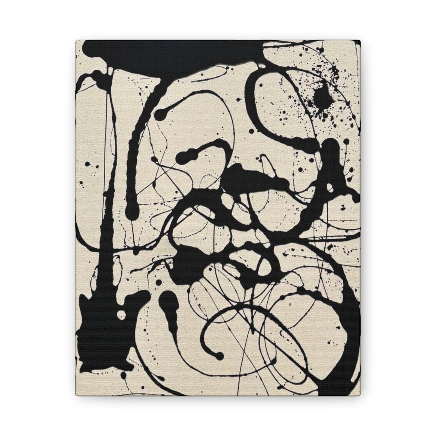 Abstract Black Ink Splash Canvas Print — Modern Drip Art