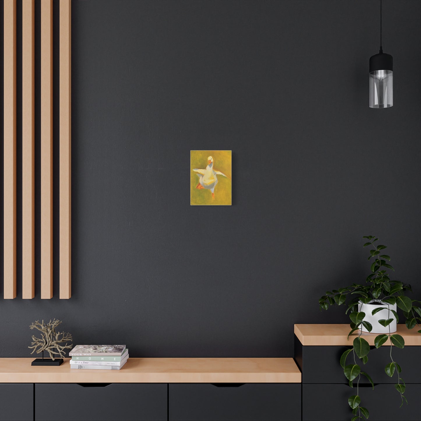 Whimsical Dancing Goose Matte Canvas Wall Art