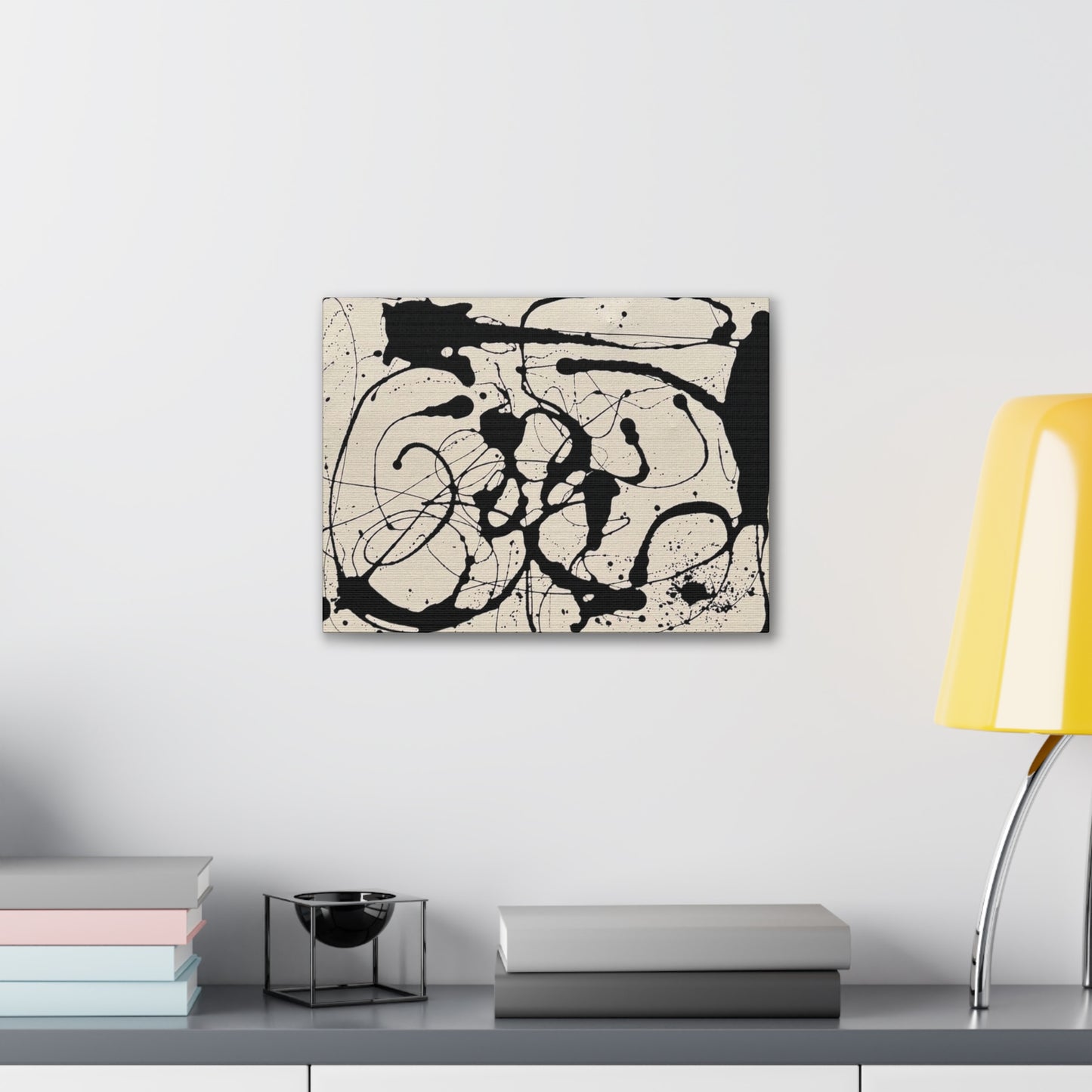 Abstract Black Ink Splash Canvas Print — Modern Drip Art