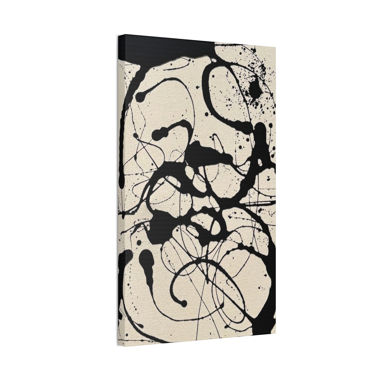 Abstract Black Ink Splash Canvas Print — Modern Drip Art