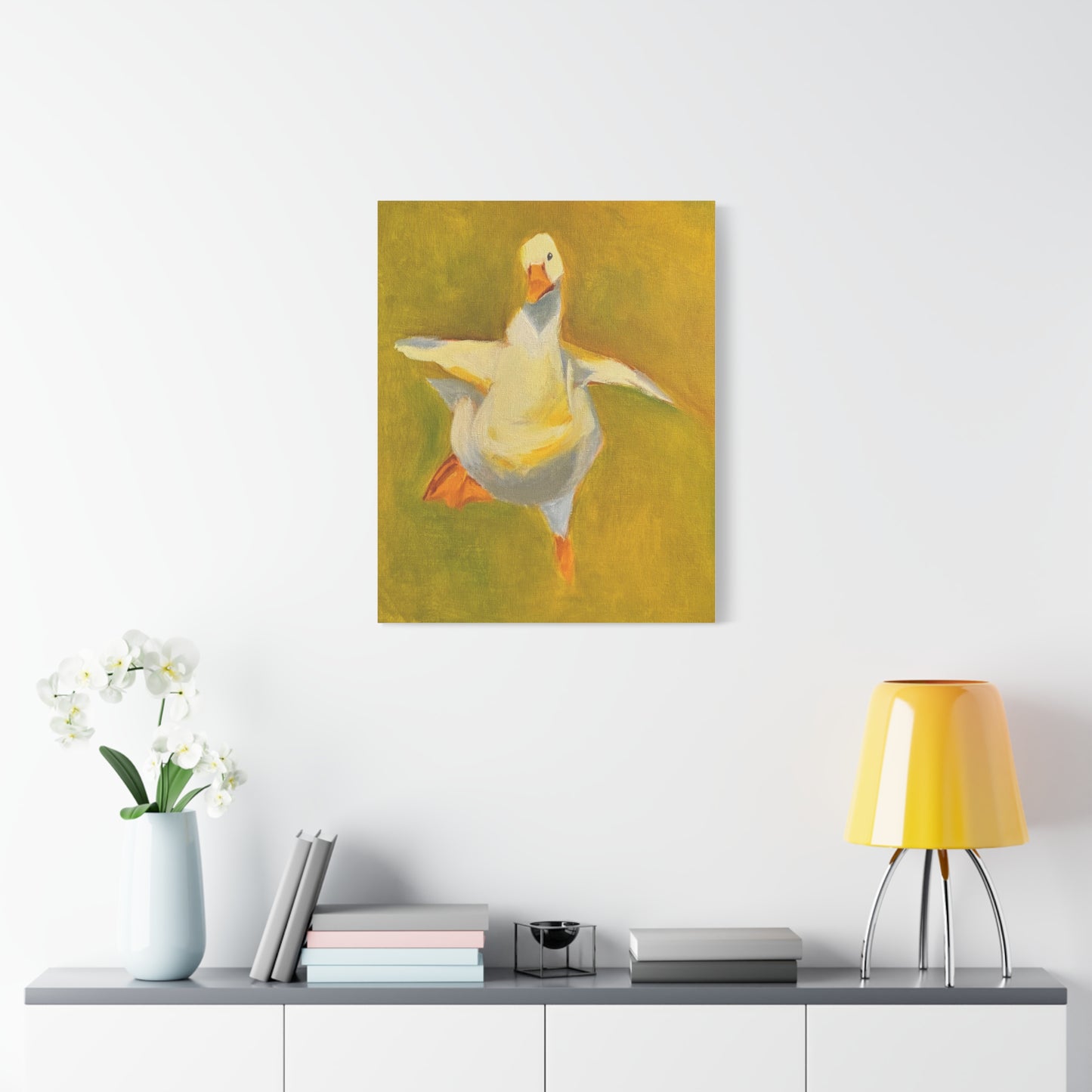 Whimsical Dancing Goose Matte Canvas Wall Art