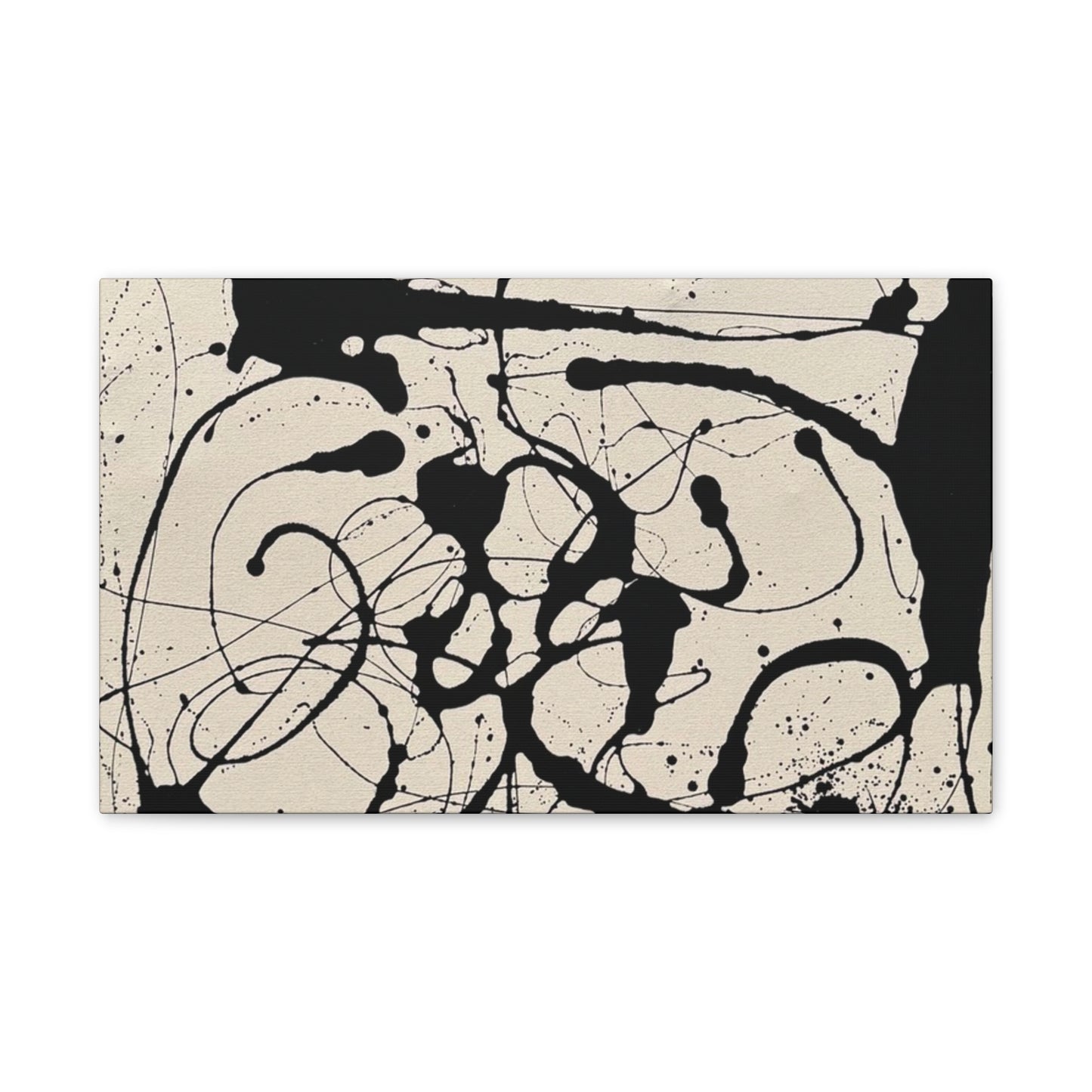 Abstract Black Ink Splash Canvas Print — Modern Drip Art
