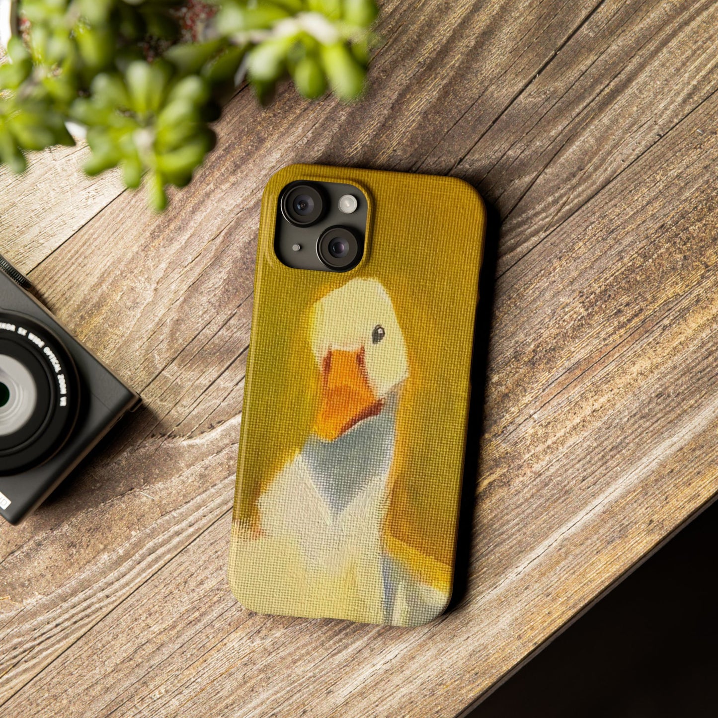Cute Duck Illustration Slim Phone Case — Whimsical Farm Animal iPhone Cover