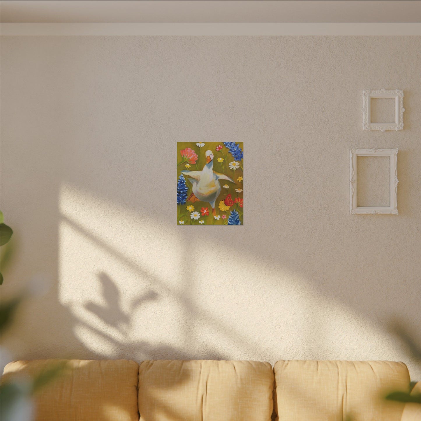 Dancing Duck Floral Canvas Wall Art — Whimsical Decor