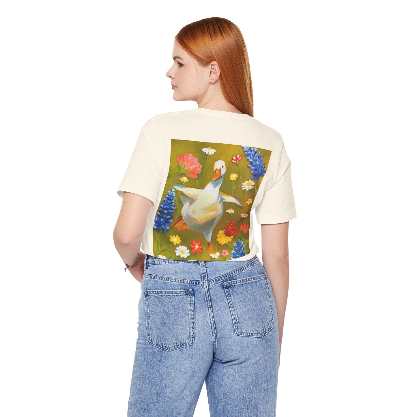 Dancing Duck Floral Tee — Whimsical Vintage-Style Goose T-Shirt