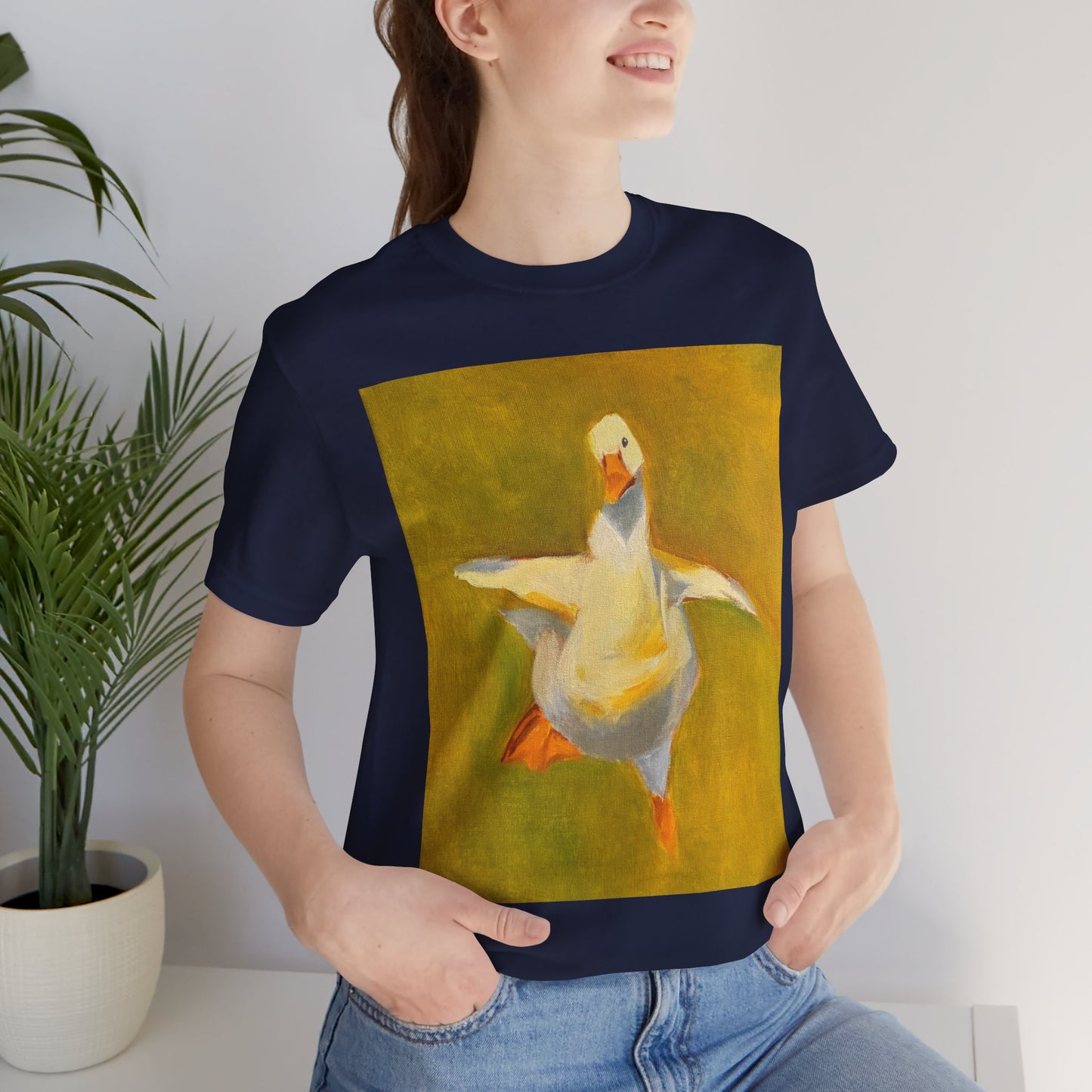 Dancing Duck Floral Tee — Whimsical Vintage-Style Goose T-Shirt
