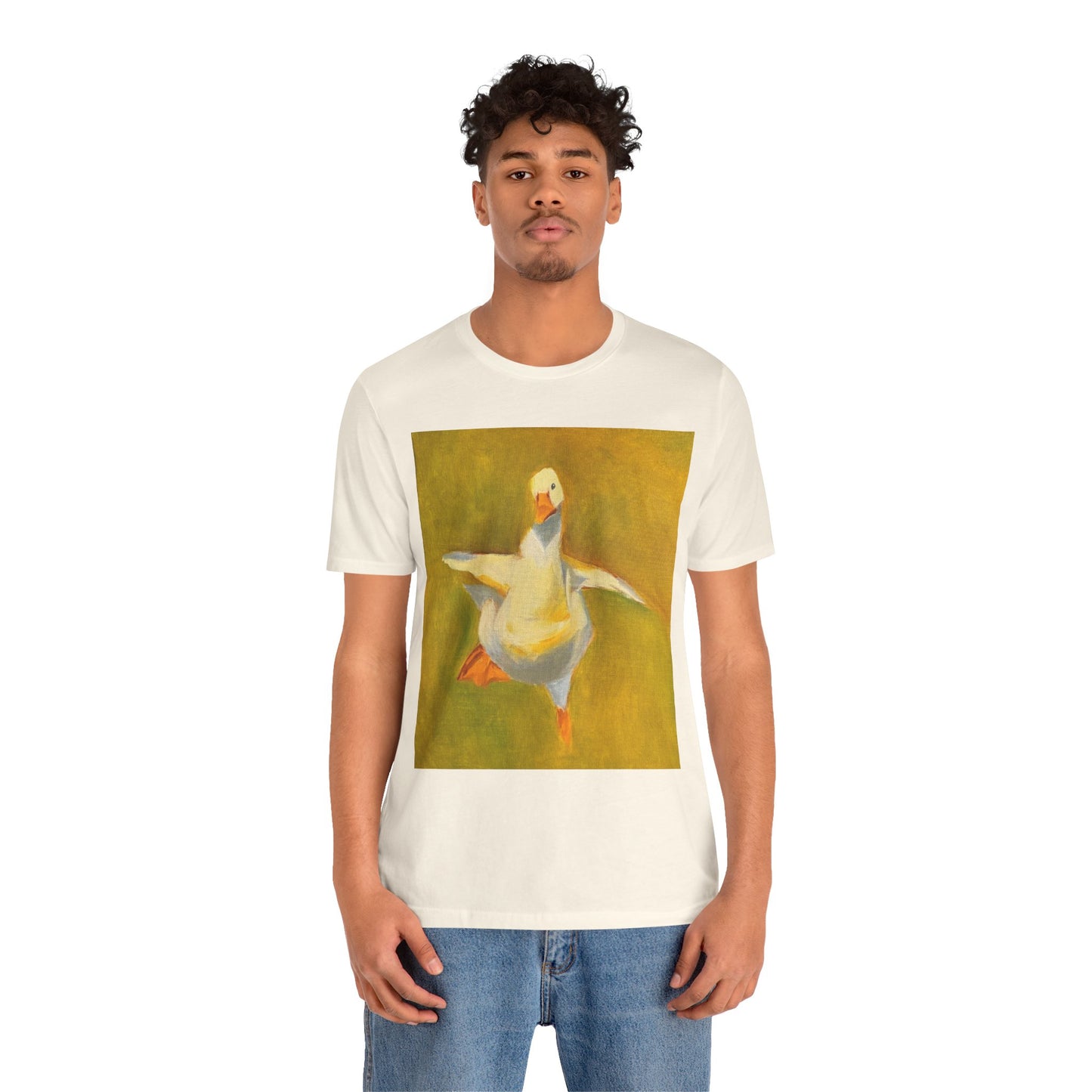 Dancing Duck Floral Tee — Whimsical Vintage-Style Goose T-Shirt