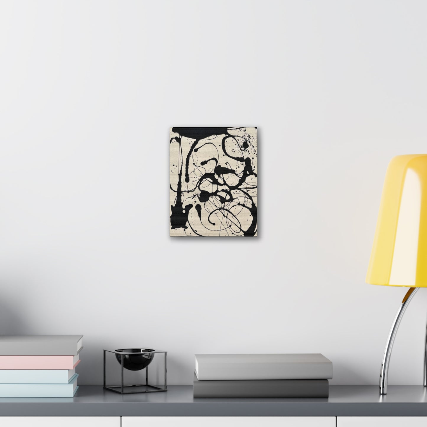 Abstract Black Ink Splash Canvas Print — Modern Drip Art