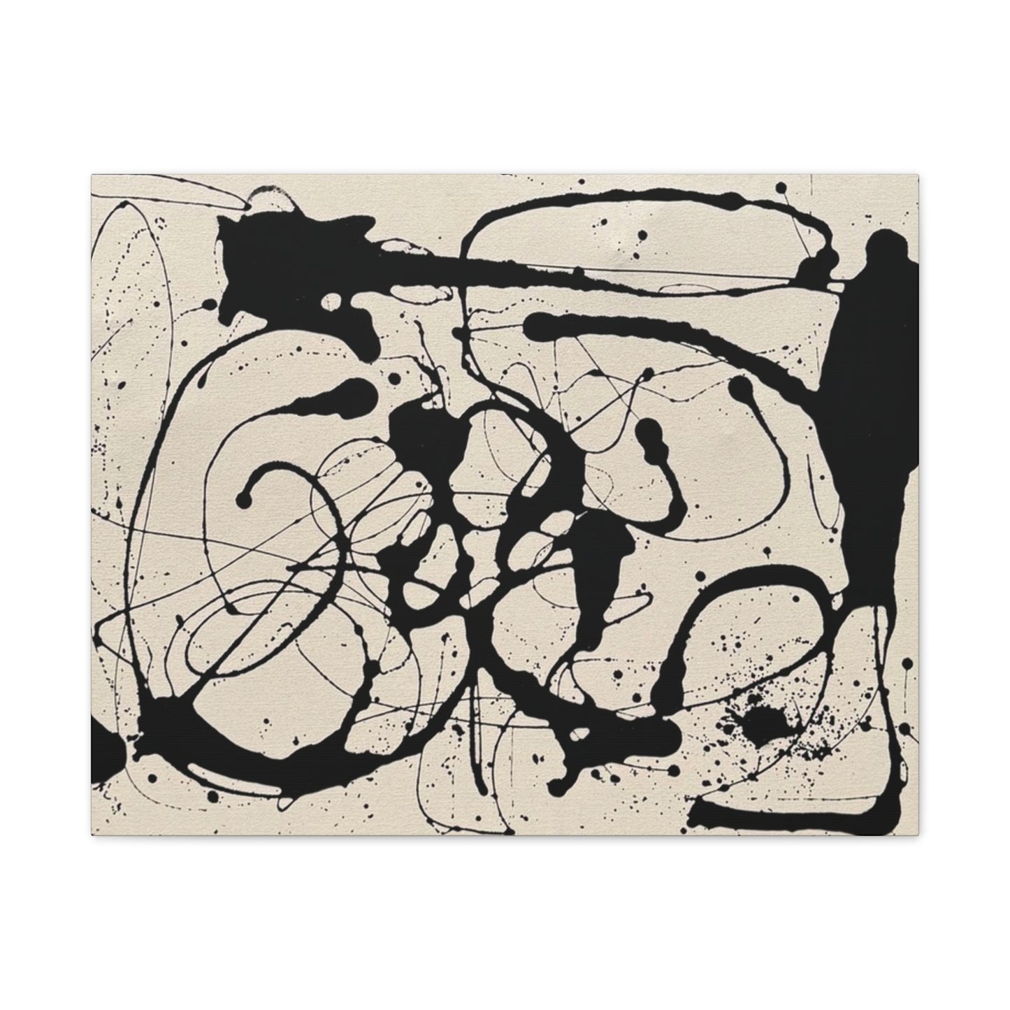 Abstract Black Ink Splash Canvas Print — Modern Drip Art