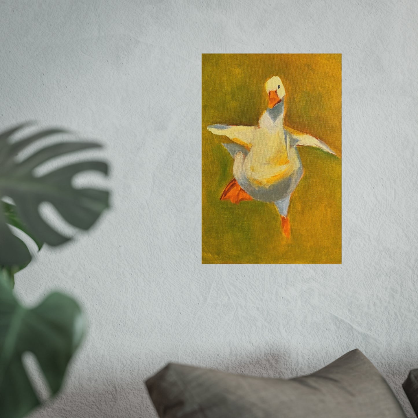 Fine Art Poster — Playful Dancing Goose Painting Print