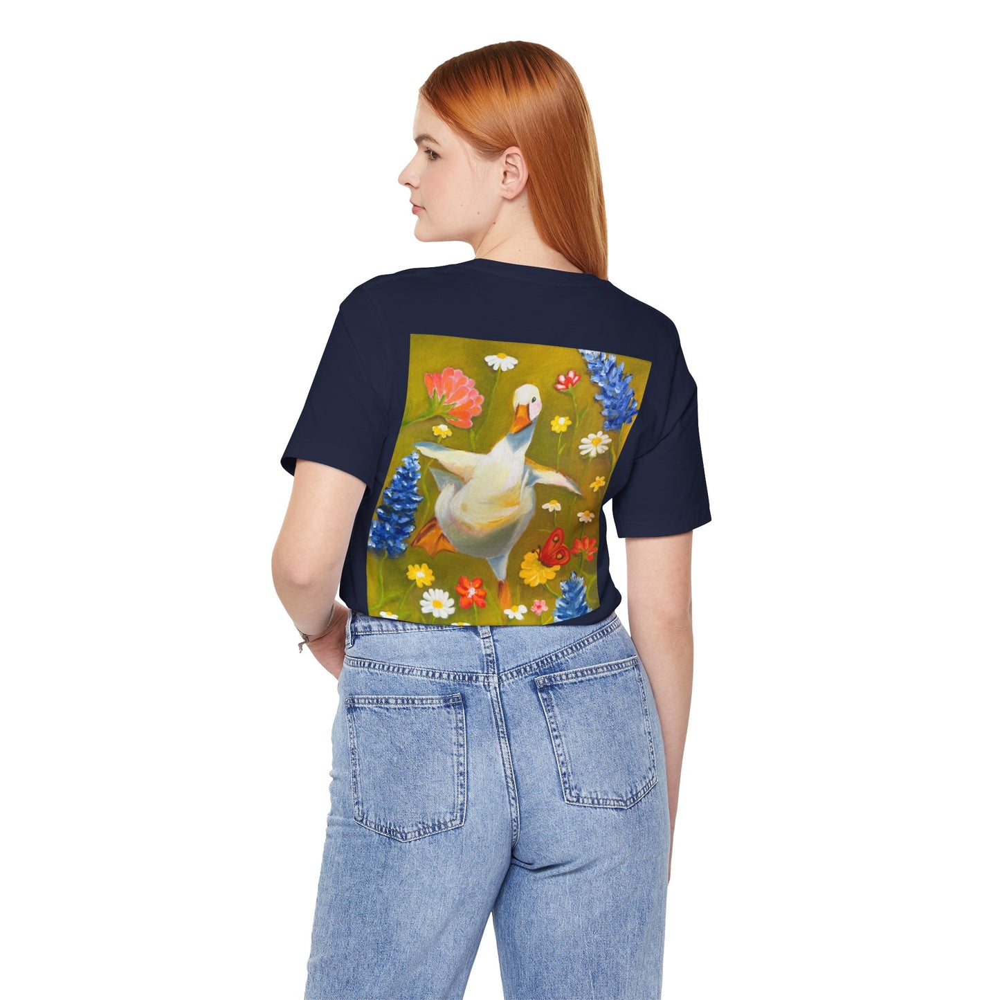 Dancing Duck Floral Tee — Whimsical Vintage-Style Goose T-Shirt