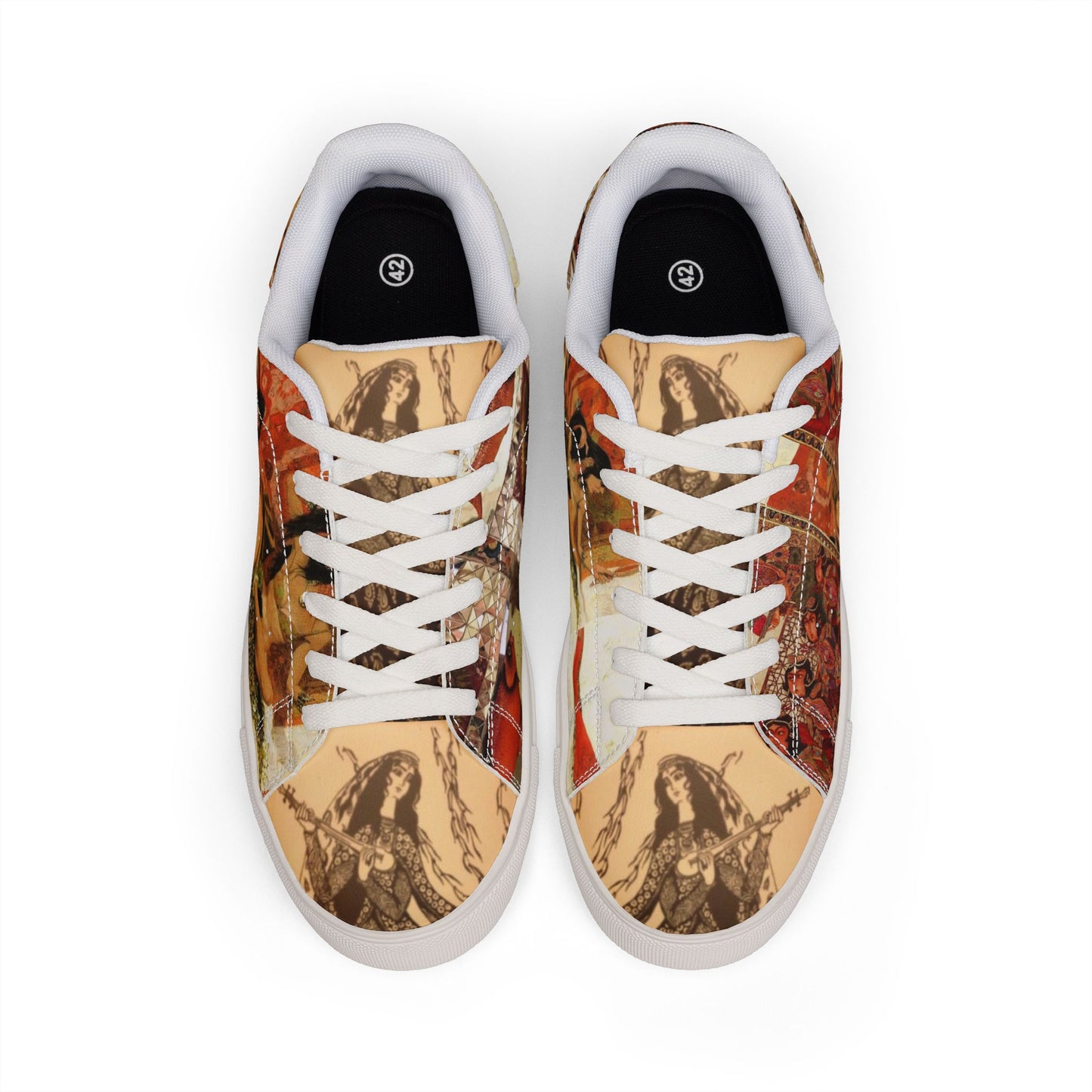 Persian Girl Red Low-Top Leather Sneakers