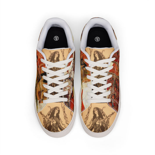 Persian Girl Red Low-Top Leather Sneakers