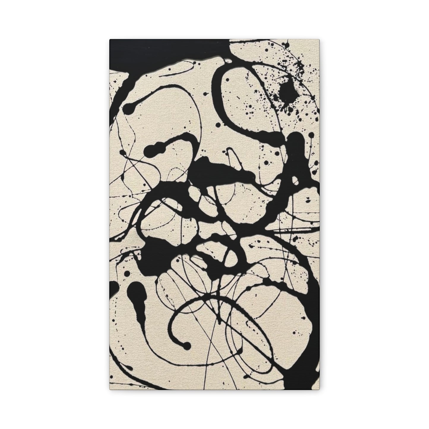 Abstract Black Ink Splash Canvas Print — Modern Drip Art