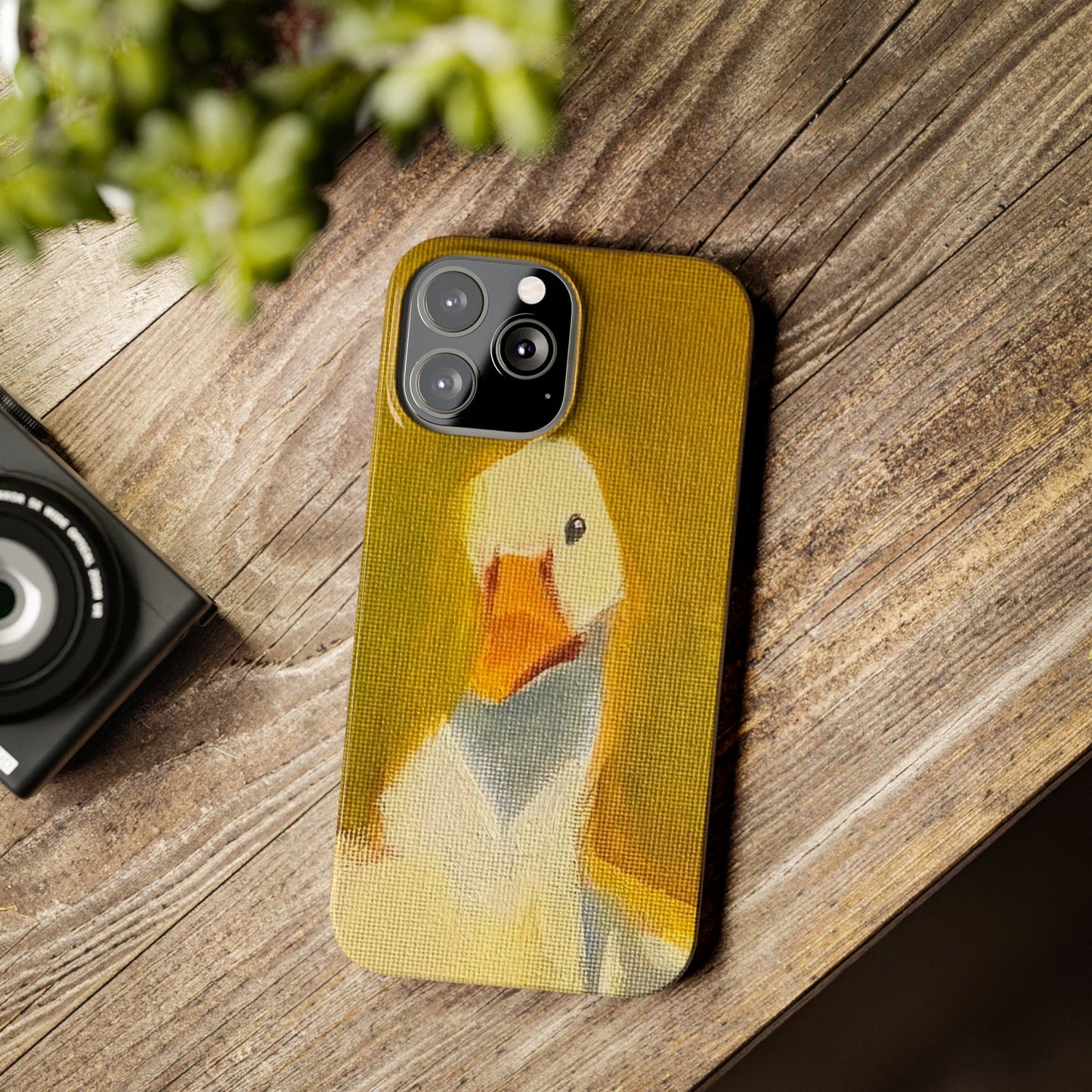 Cute Duck Illustration Slim Phone Case — Whimsical Farm Animal iPhone Cover