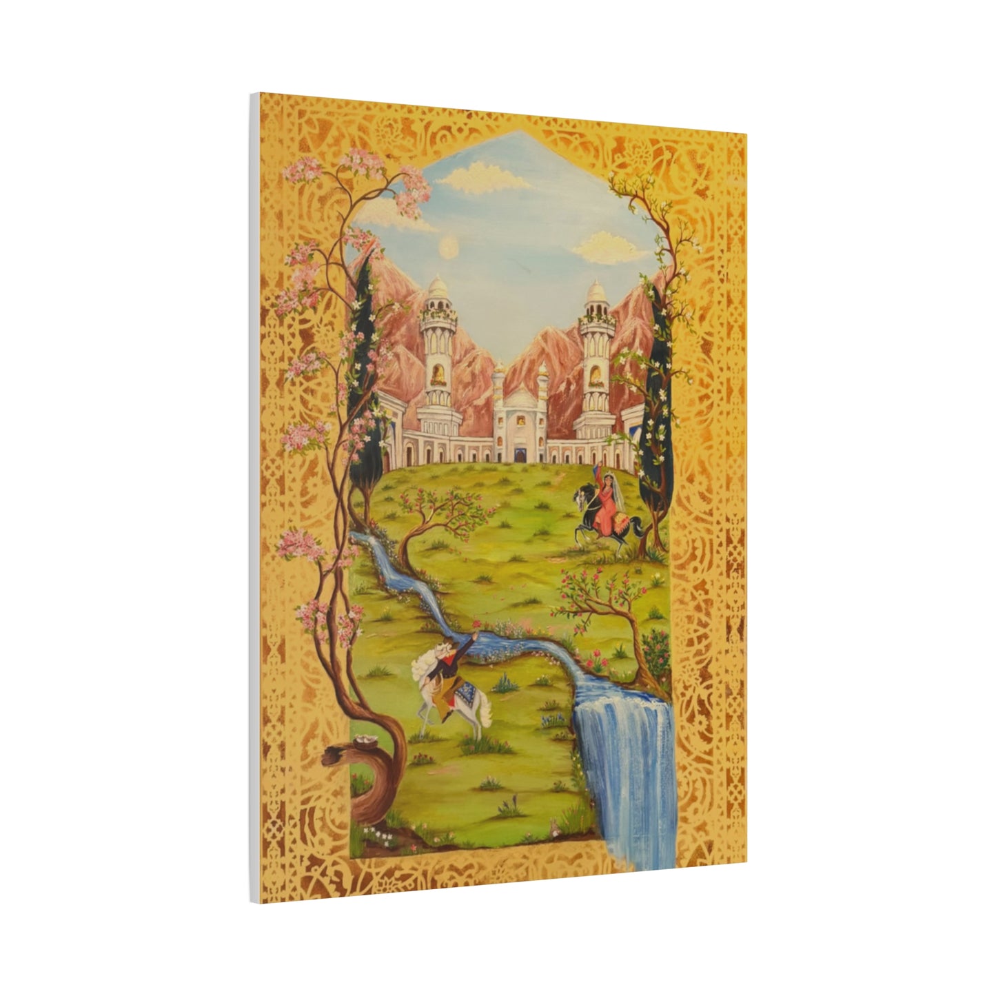 Princess meets Cowboy Illustration Canvas