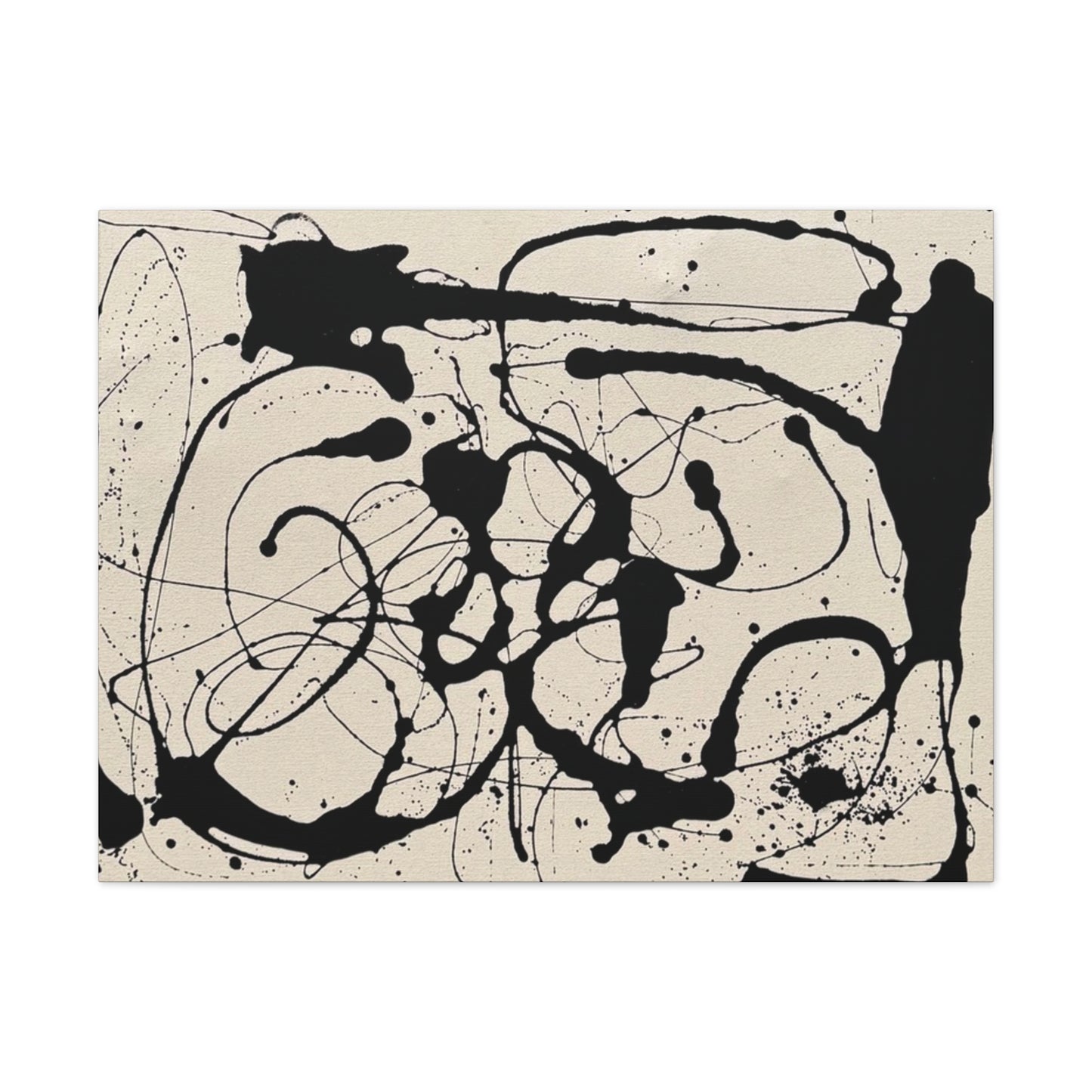 Abstract Black Ink Splash Canvas Print — Modern Drip Art