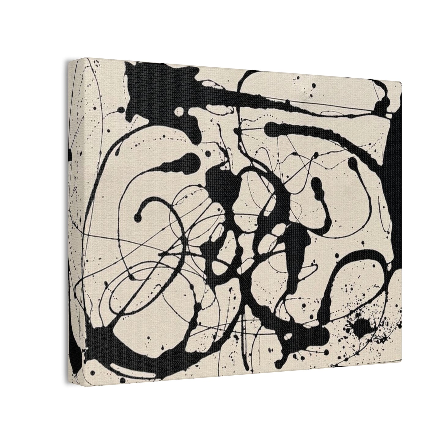 Abstract Black Ink Splash Canvas Print — Modern Drip Art