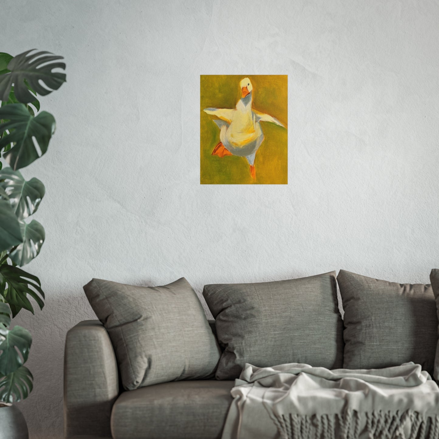 Fine Art Poster — Playful Dancing Goose Painting Print