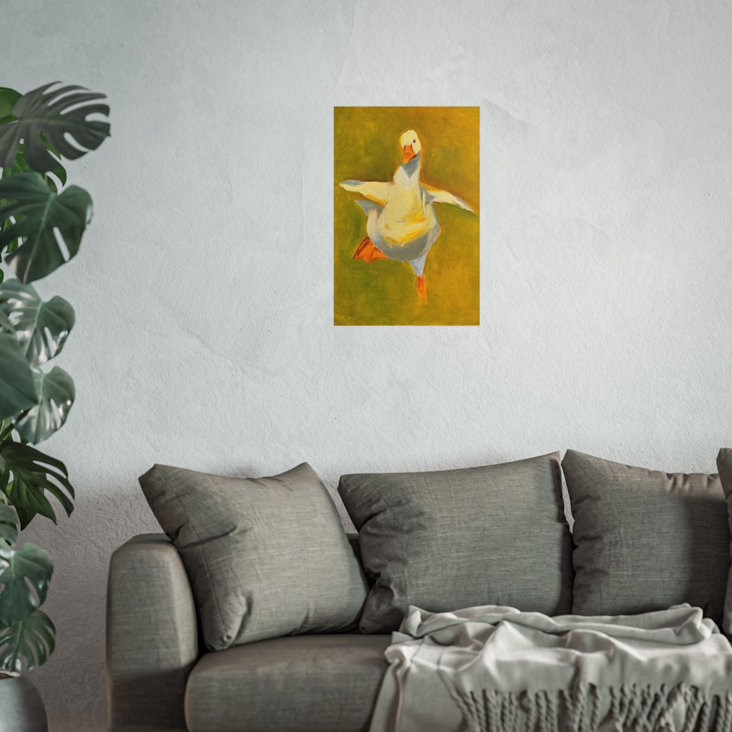 Fine Art Poster — Playful Dancing Goose Painting Print