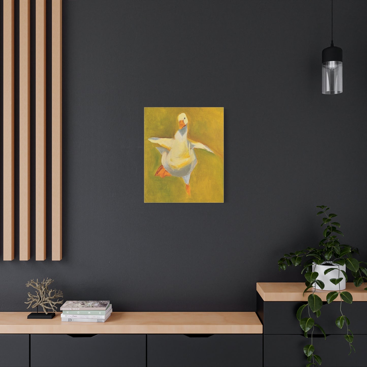 Whimsical Dancing Goose Matte Canvas Wall Art