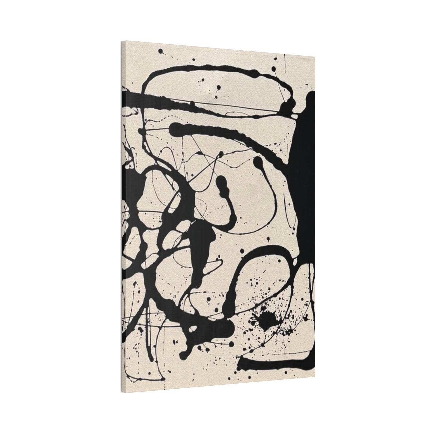 Abstract Black Ink Splash Canvas Print — Modern Drip Art