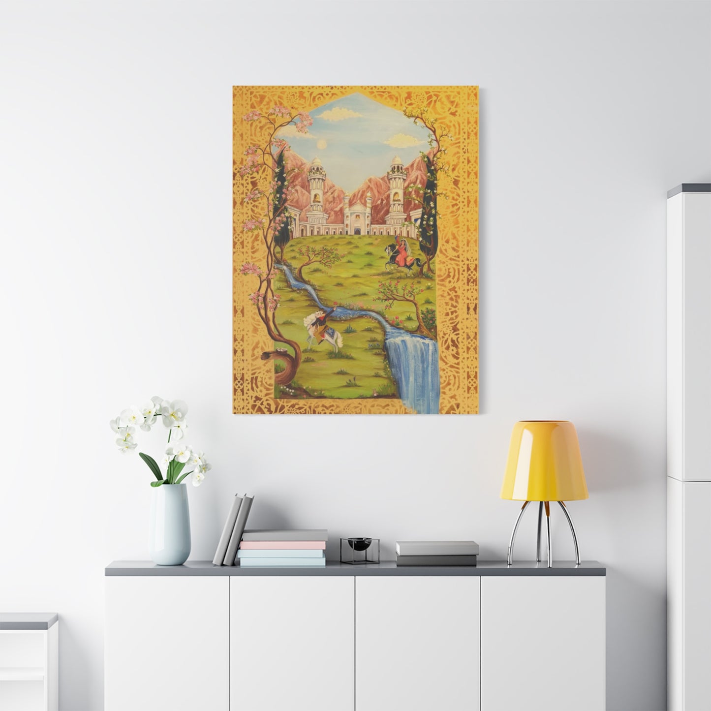 Princess meets Cowboy Illustration Canvas